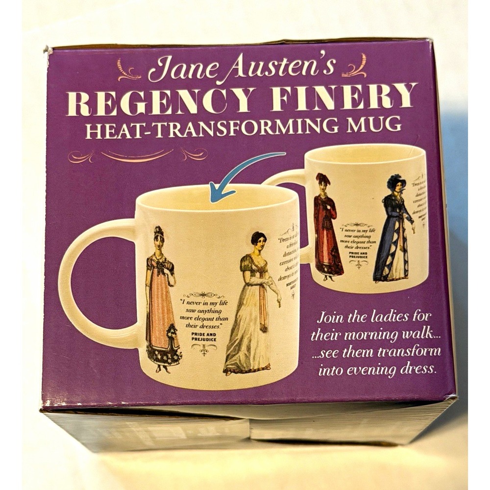 Jane Austen's Regency Finery Heat-Transforming Color-Changing Mug NIB